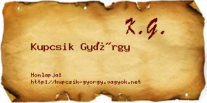 Kupcsik György névjegykártya