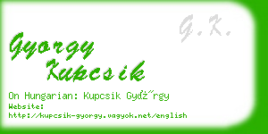 gyorgy kupcsik business card